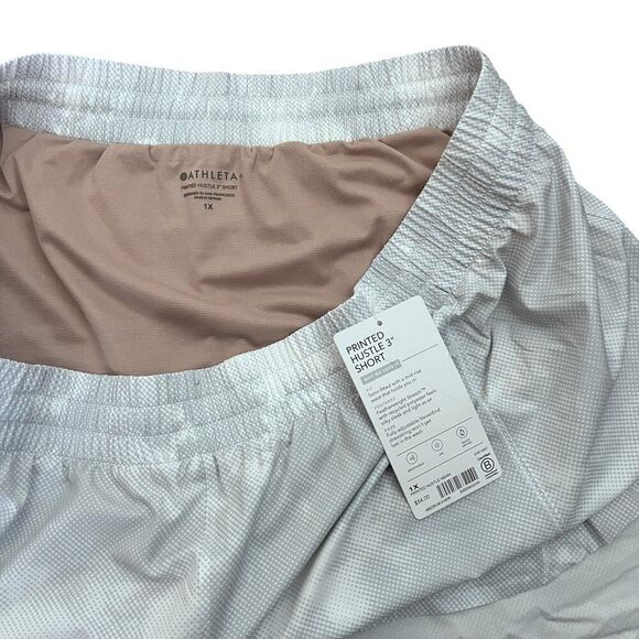 NWT! Athleta Athletic Running Printed Hustle 3" Short in Grey White Size 1X - Picture 3 of 5